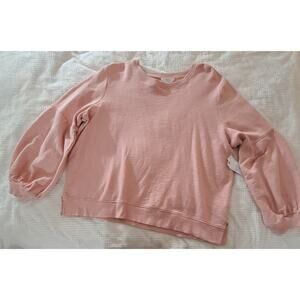 NEW Time and Tru Sweatshirt Blouson Sleeve Women's Pink XXXL (22)